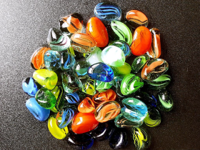 Mixed Color Marble Glass Beans
