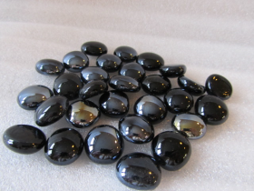 Aquarium Marbles Black Glass Pebbles