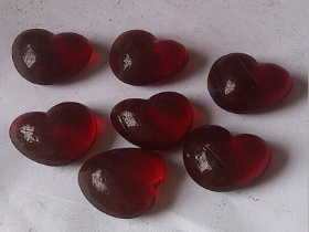 Red Glass Heart Aquarium Decoration